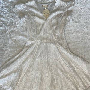 Altar’d State White Dress with Gold Design